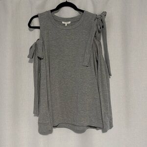 Off the shoulder bow detailing sweatshirt